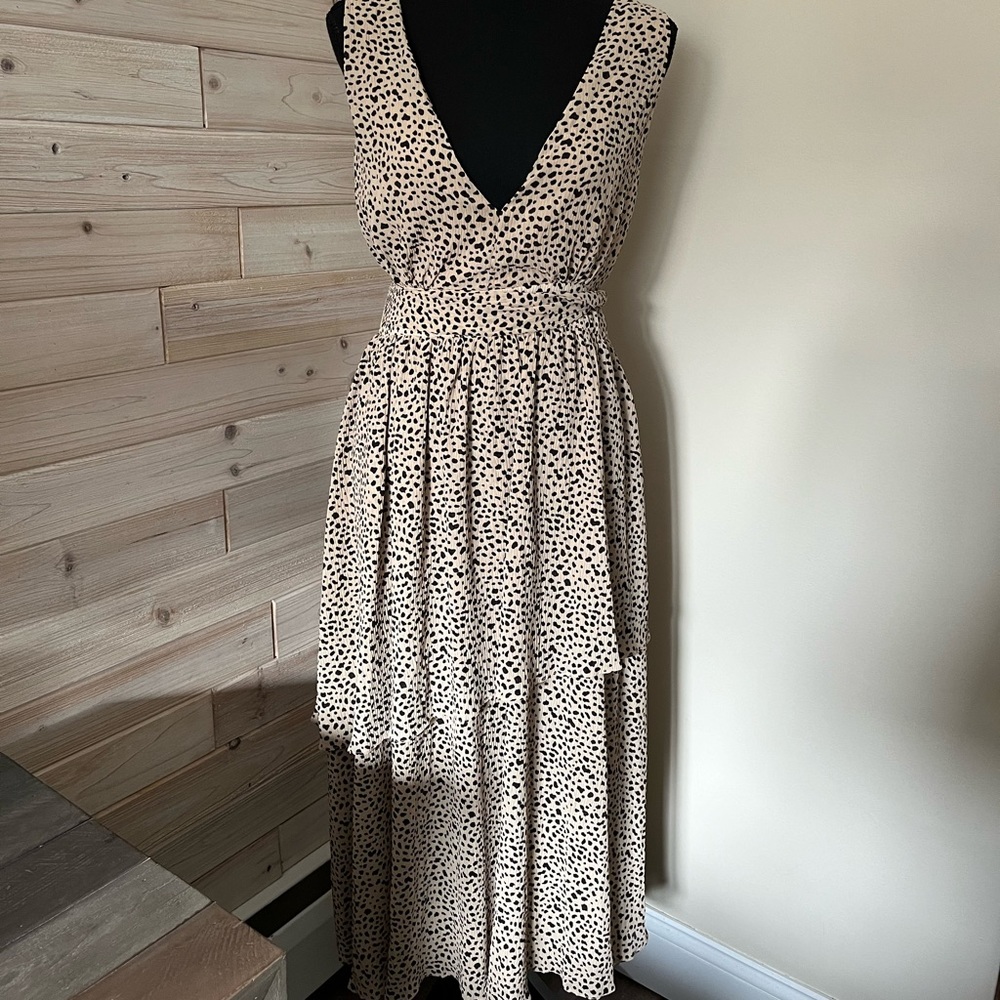 Animal Print Low Back Maxi Dress